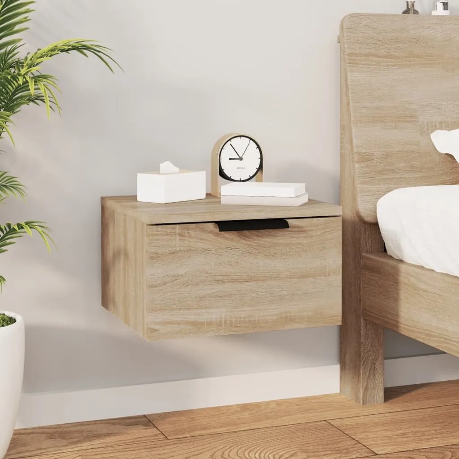 vidaXL Nachttisch Wandmontage 2 Stk Sonoma-Eiche 34 x 30 x 20 cm kaufen bei OBI