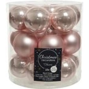 Kaemingk Weihnachtsbaumkugeln Glas  4 cm Puderrosa 18 Stueck