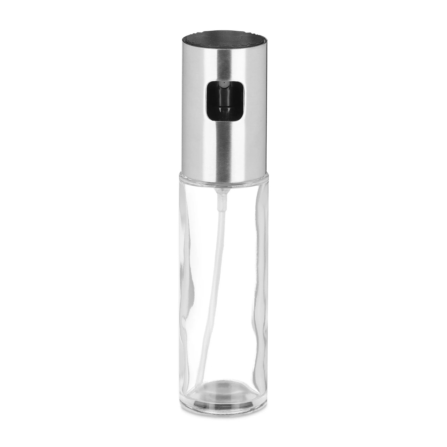 Relaxdays Essig und Ölsprüher Set Glas Edelstahl Transparent Nachfüllbar 2 x 100 ml