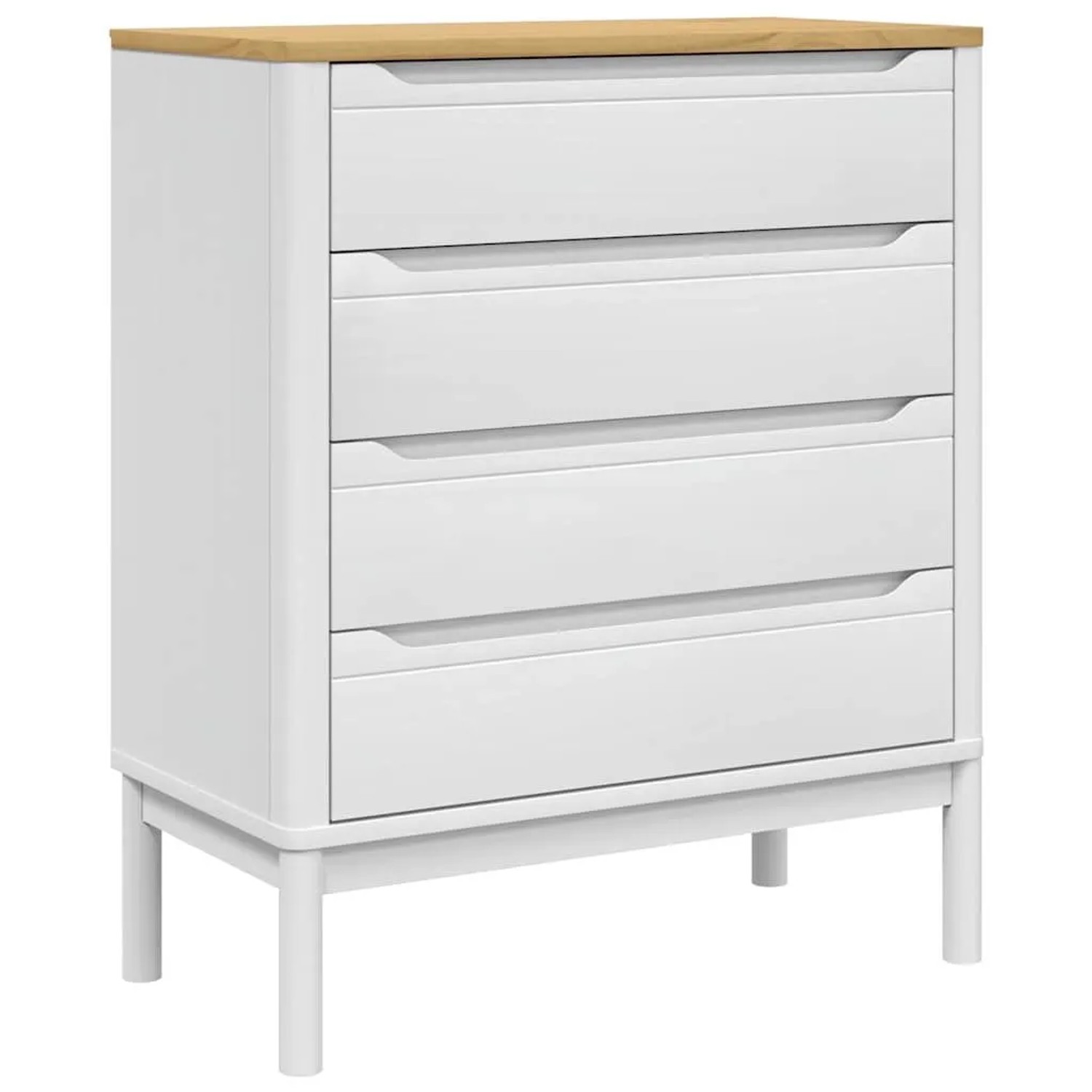 vidaXL Kommode FLORO Weiß Massivholz Kiefer 374009
