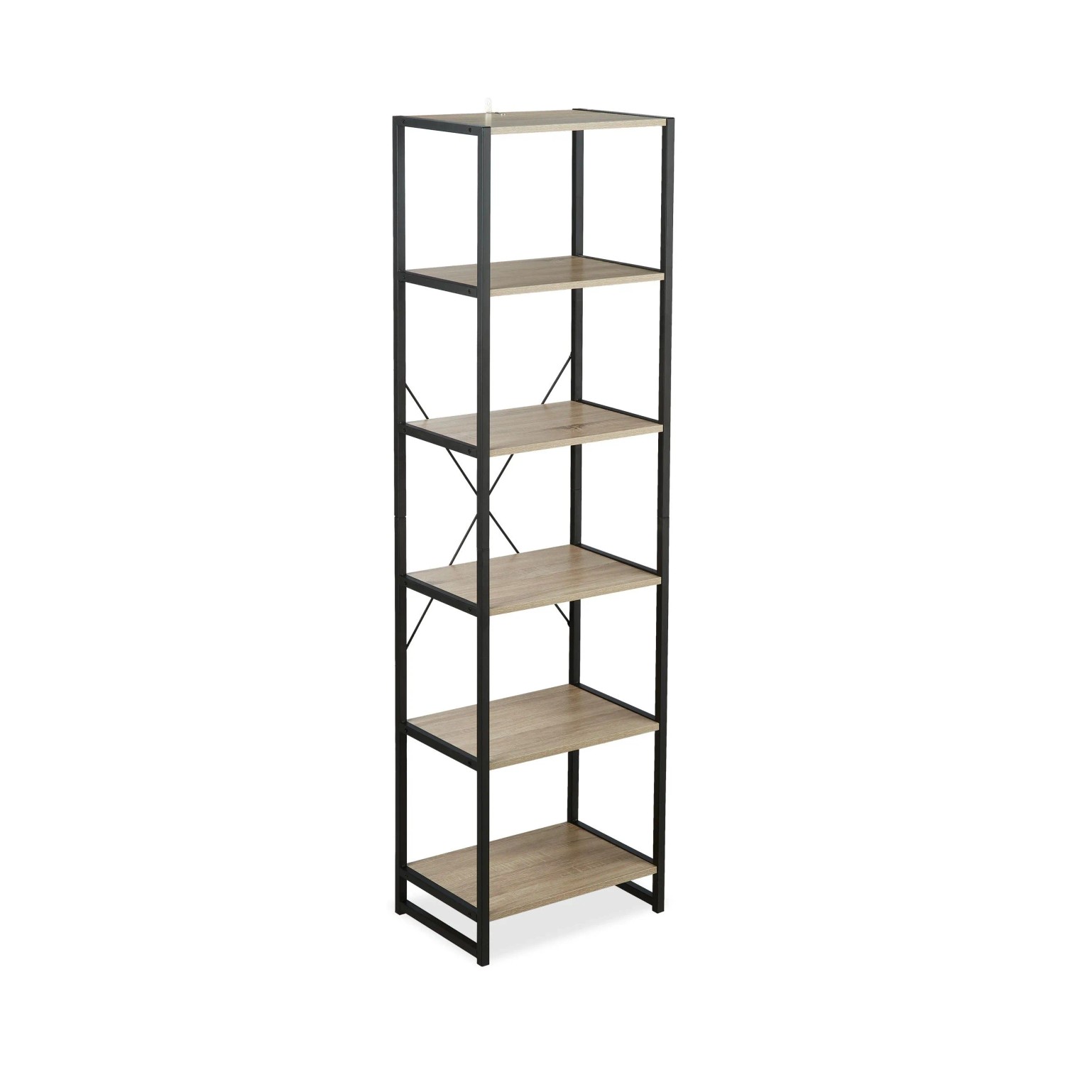 Relaxdays Standregal Industrial 6 Ablagen Braun Schwarz 180 cm x 50 cm x 35 cm