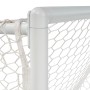 Detailaufnahme: Weißes Exit Scala Fußballtor aus Aluminium, 120x80cm, mit Netz.