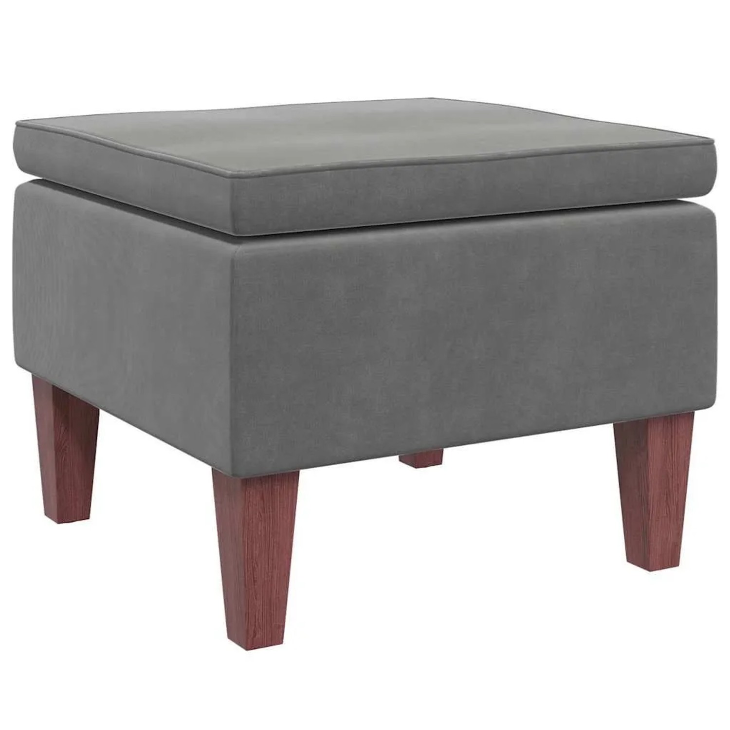 vidaXL Hocker mit Holzbeinen Dunkelgrau Samt 329458