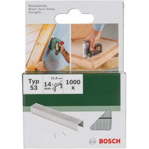 Bosch Feindrahtklammern, Typ 53, 14 mm, 1000 Stück, für Tacker.