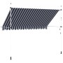 vidaXL Einziehbare Markise, 350 cm, blau-weiß gestreift, für Terrasse & Balkon.