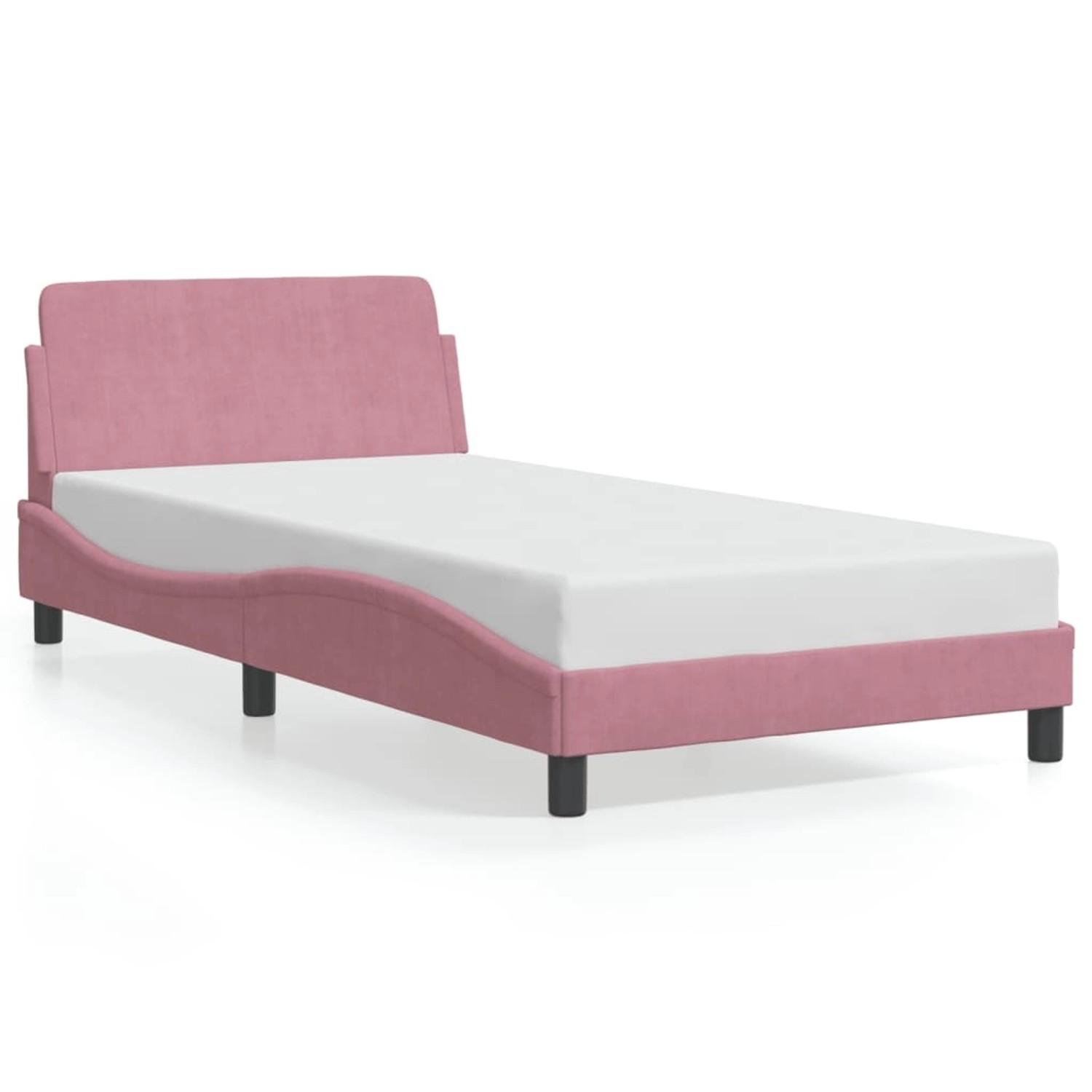 vidaXL Bettgestell mit Kopfteil Dover Rosa 100x200 cm Samt 373137 günstig online kaufen
