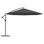 Anthrazitfarbener vidaXL Ampelschirm mit Aluminium-Mast, 350 cm Durchmesser. Sonnenschutz für Garten und Terrasse.