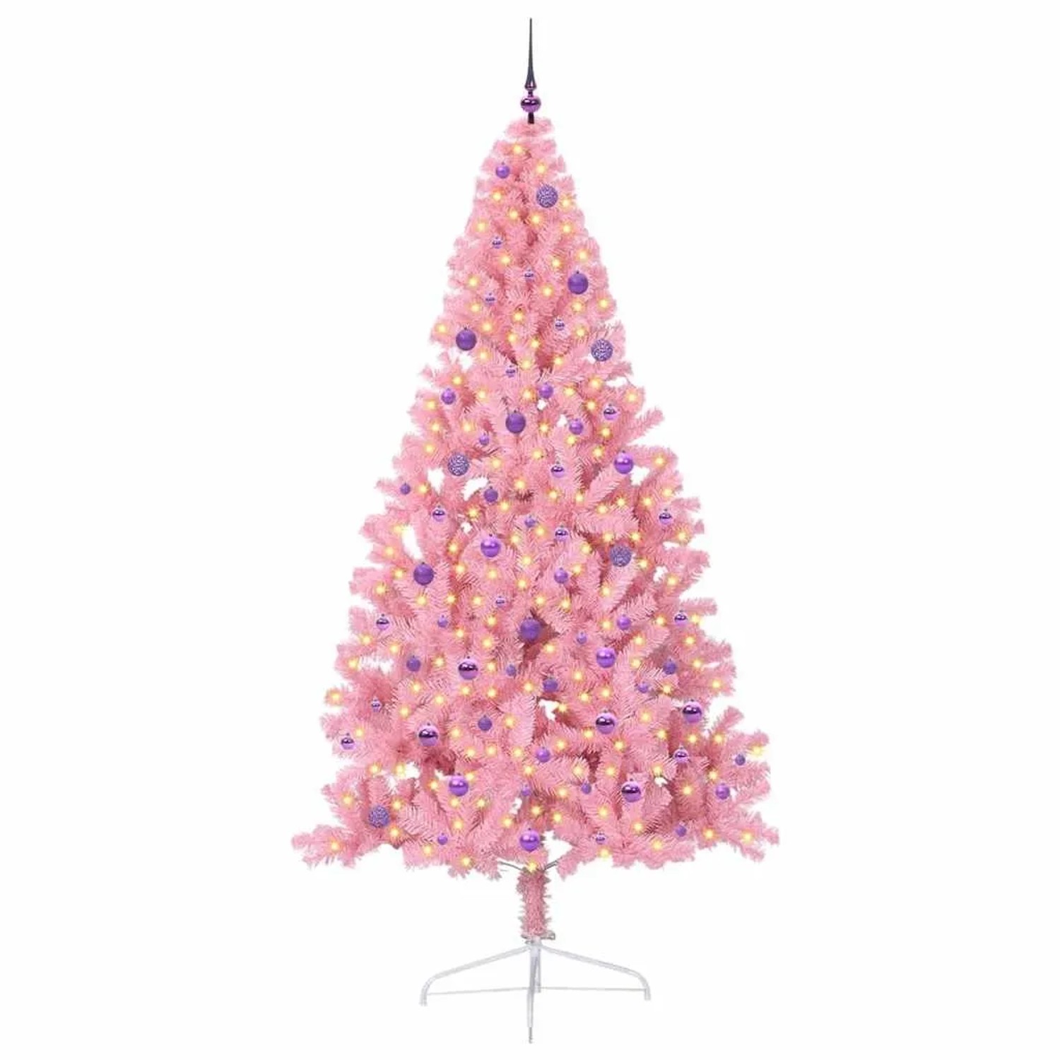 vidaXL Künstlicher Vorbeleuchteter Weihnachtsbaum Rosa 240 cm PVC 3397108
