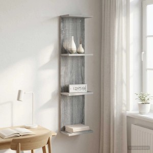 vidaXL Wandregal Sonoma-Grau 25 x 15 x 100 cm Holzwerkstoff 8012390