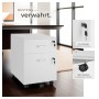 Weißer Tectake Rollcontainer Vagur mit 2 abschließbaren Schubladen für A4-Dokumente und Rollen.