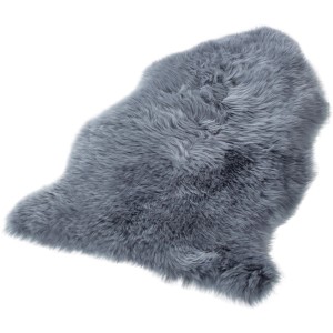 Graues Andiamo Schaffell aus Echtfell, ca. 60x85 cm. Kuschelig weich und dekorativ.