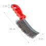 Relaxdays Drahtbürsten 6er Set Metall Kunststoff Silber Gold Rot Ergonomisch Aufhängbar 24 cm x 6 cm x 2 cm 0,1 kg_4