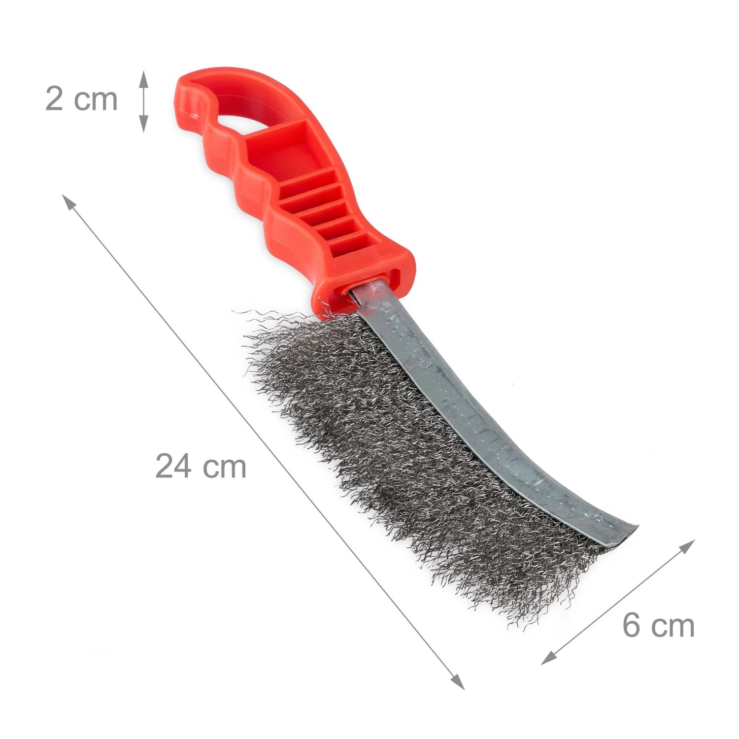 Relaxdays Drahtbürsten 6er Set Metall Kunststoff Silber Gold Rot Ergonomisch Aufhängbar 24 cm x 6 cm x 2 cm 0,1 kg_4