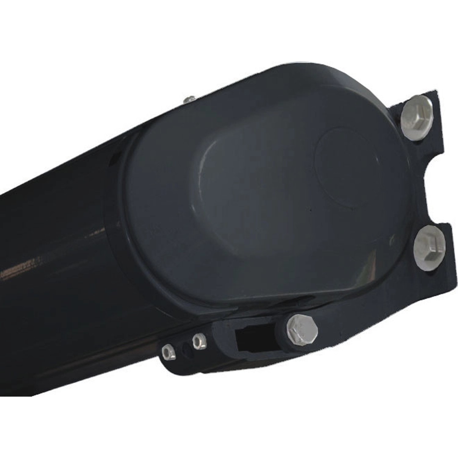 Detailaufnahme der anthrazitfarbenen MCW Kassettenmarkise, die im eingefahrenen Zustand vor Witterung schützt.