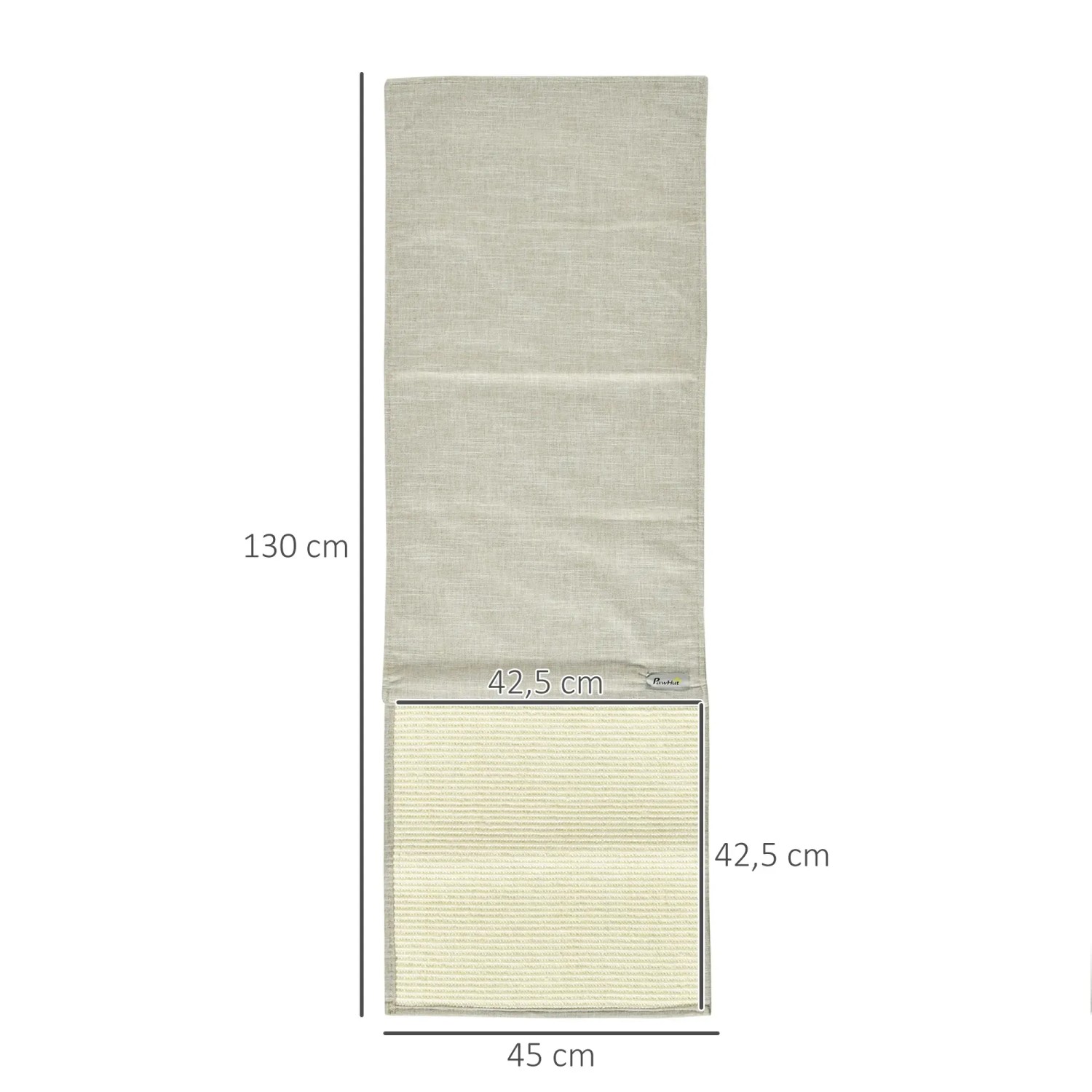 PawHut Kratzmatte 2er Set, Sisal-Kratzteppich für Katzen, 130x45cm, beige.