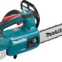 Makita Akku-Top Handle Kettensäge DUC254Z (18 V) in Türkis mit Schwert.