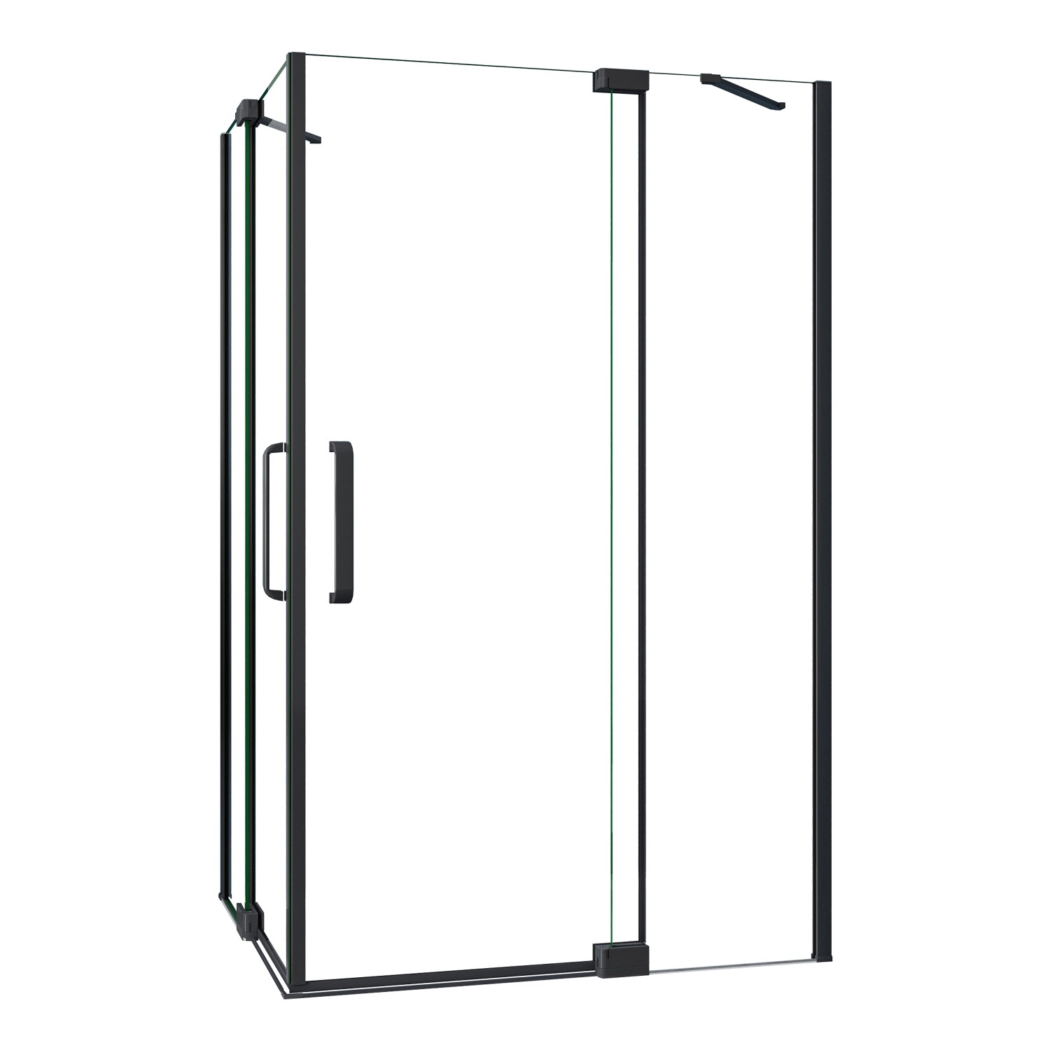 AICA 90x90cm Eckdusche H.195cm Duschkabine Schwarz Eckeinstieg Dusche 8mm N günstig online kaufen