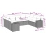 vidaXL 9-tlg. Garten-Sofagarnitur, schwarz, Poly Rattan, mit Maßen. Ideal für Terrasse und Garten.