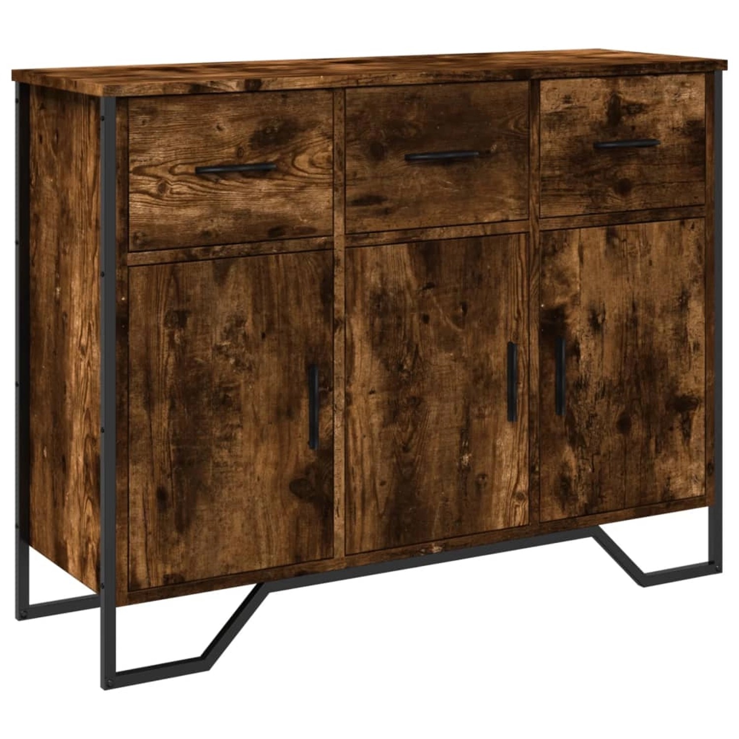 vidaXL Sideboard Räuchereiche 97x32,5x74,5 cm Holzwerkstoff 848561