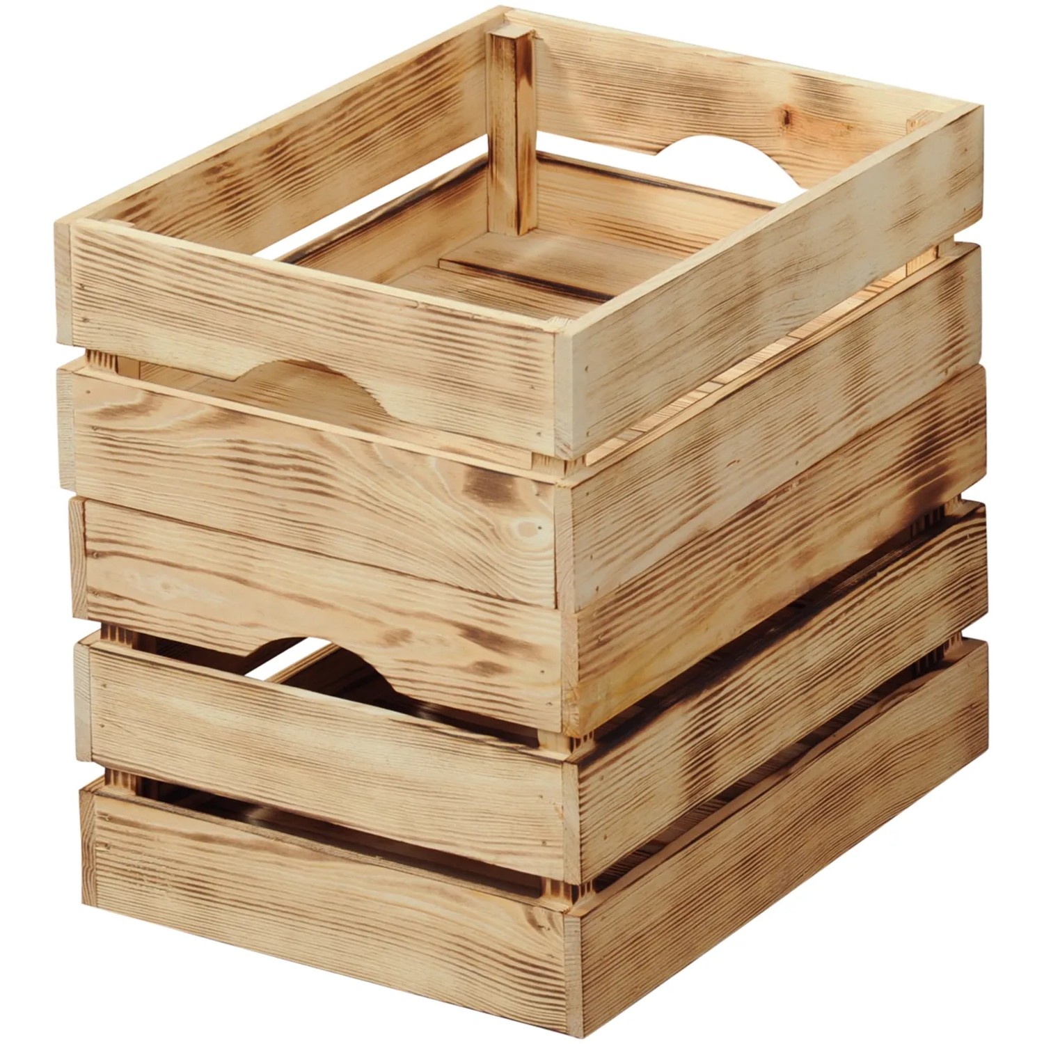 Geflammte Kesper Holzkiste aus Kiefernholz, 15x20x30 cm, 9 Liter, für Aufbewahrung.