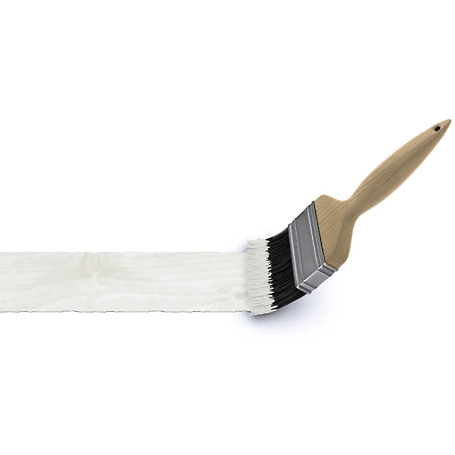 Illustration: Pinsel mit weißer Farbe, passend für Skan Holz Carport Schneelasterhöhung.