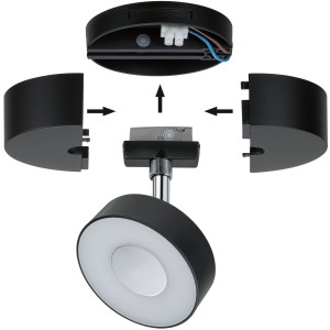 Paulmann Urail Spot Base, schwarze Einzel-Spot Aufhängung für Schienensysteme, 50W, 230V.