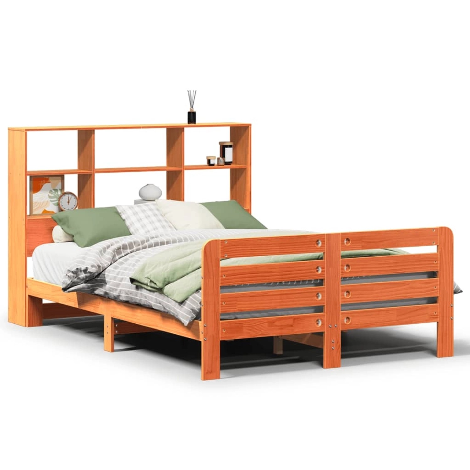 vidaXL Massivholzbett ohne Matratze Wachsbraun 120x200 cm Kiefernholz 33099 günstig online kaufen
