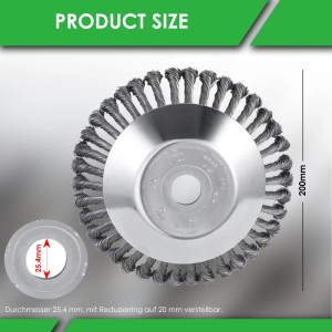 CCLIFE Unkrautbürste 2er Set, Wildkrautbürste für Motorsense, 200mm Durchmesser.