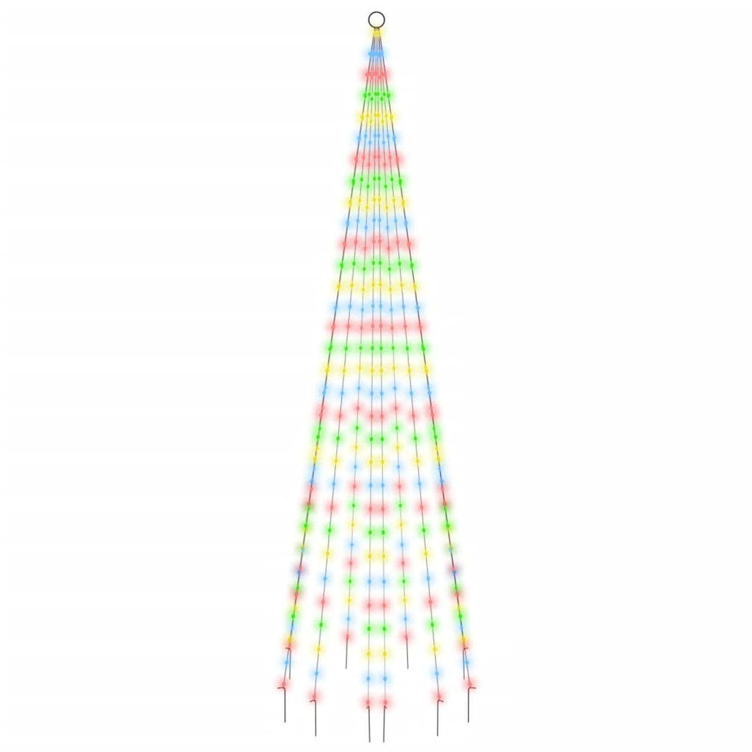 Thumbnail - vidaXL LED-Weihnachtsbaum für Fahnenmast Mehrfarbig 310 LEDs 300 cm 343525