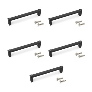 Emuca Lot von 5 Möbelgriffe Bergen L141 mm 128 mm Achsenabstand Aluminium Goldfarben Lackiert