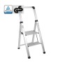 TRUTZHOLM Alu Trittleiter, 2 Stufen, klappbar, mit Handlauf, silber.