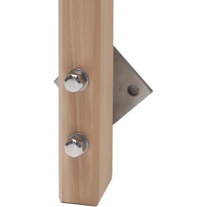 Dieda Geländerstütze aus Buche, 1040 mm, mit seitlicher Montageplatte und Schrauben.