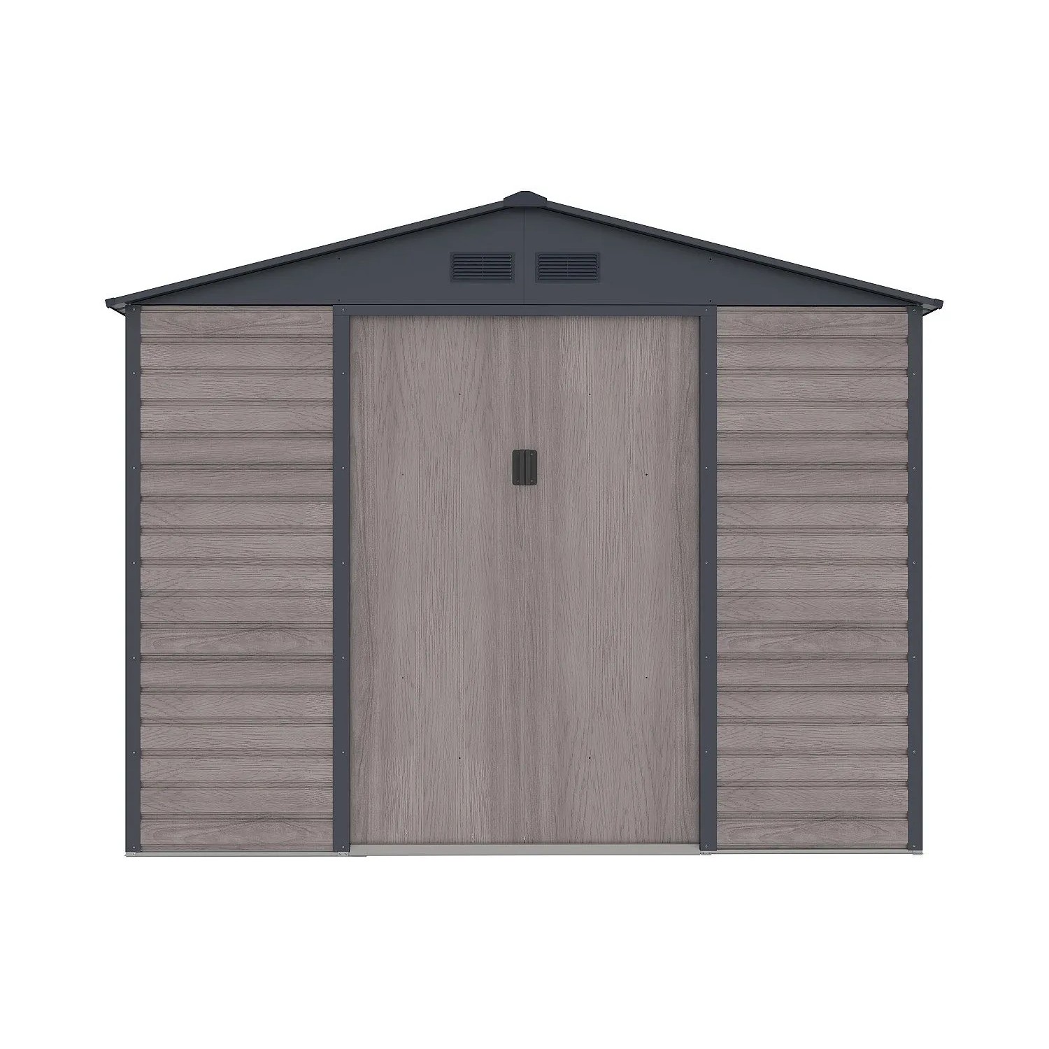 Vente-unique Schrebergartenhaus Adelmo Anthrazitgrau  Naturfarben Dunkel 267 cm