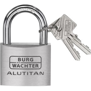 Burg-Wächter Vorhangschloss 770 50 SB aus Aluminium mit Schlüssel.