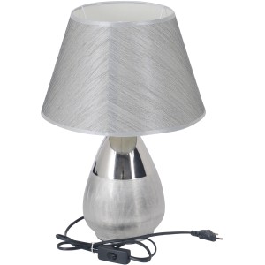 Näve Tischleuchte Grado, silberne Design-Tischlampe aus Metall, 44 cm hoch.