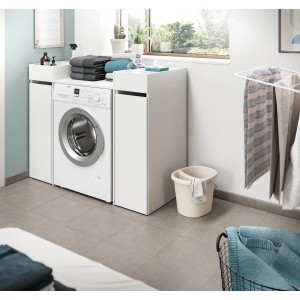 Inn.Furn Waschmaschinenumbau Weiß Set 3-teilig 124 x 101 cm Flexy