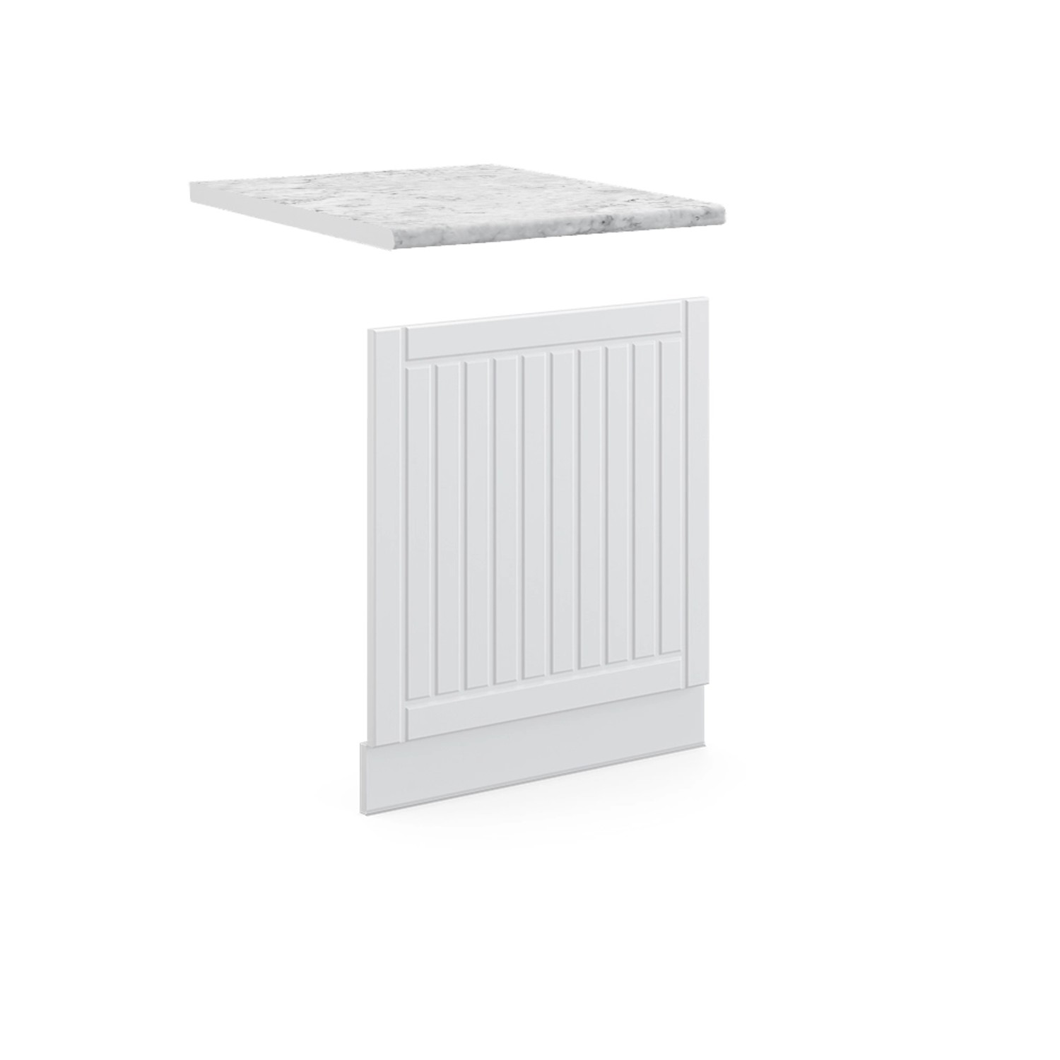 Vicco Frontblende Fame-Line Geschirrspüler Fronttür Weiß Landhaus/Weiß 60 c günstig online kaufen