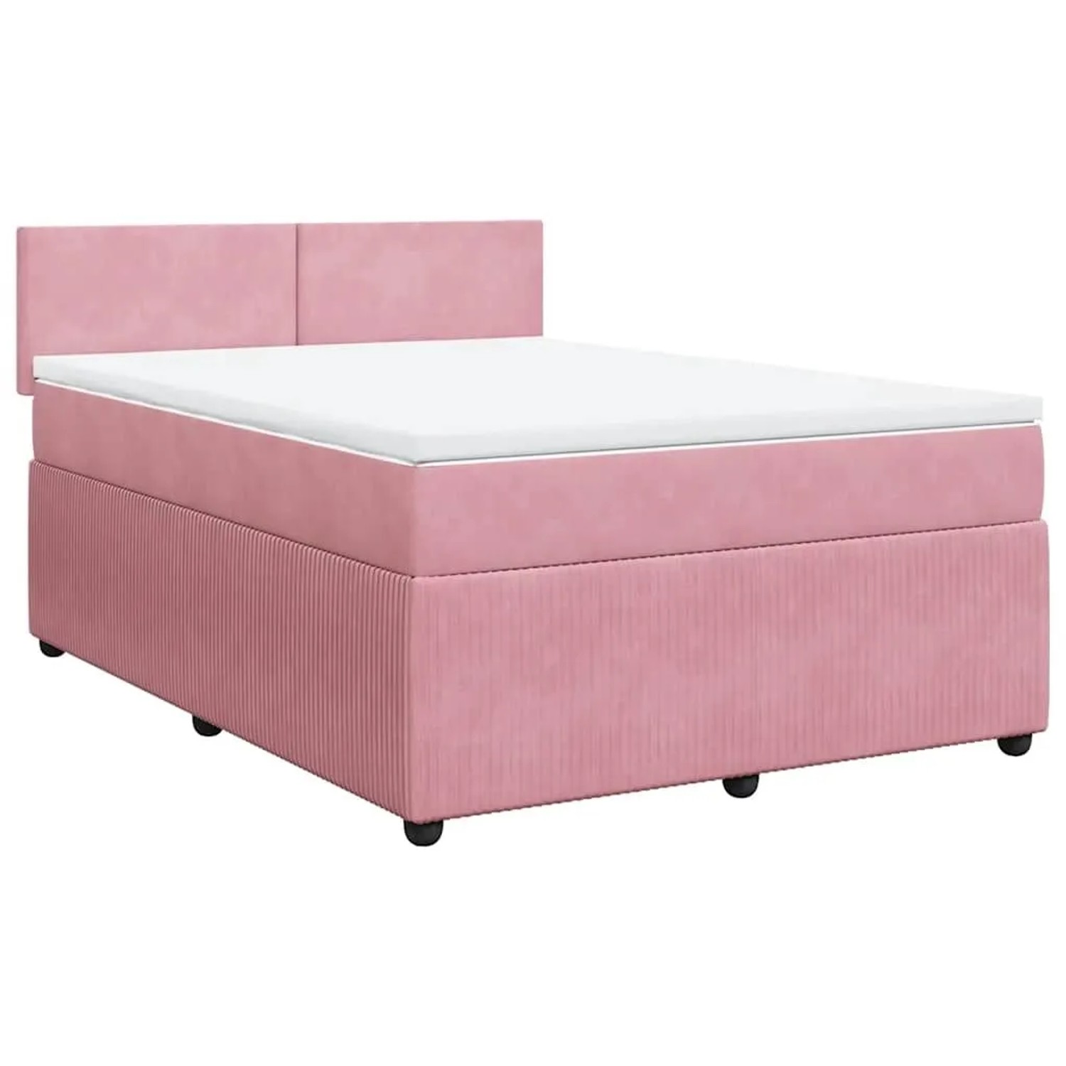 vidaXL Boxspringbett mit Matratze Rosa 140x200 cm Samt 3287757 günstig online kaufen