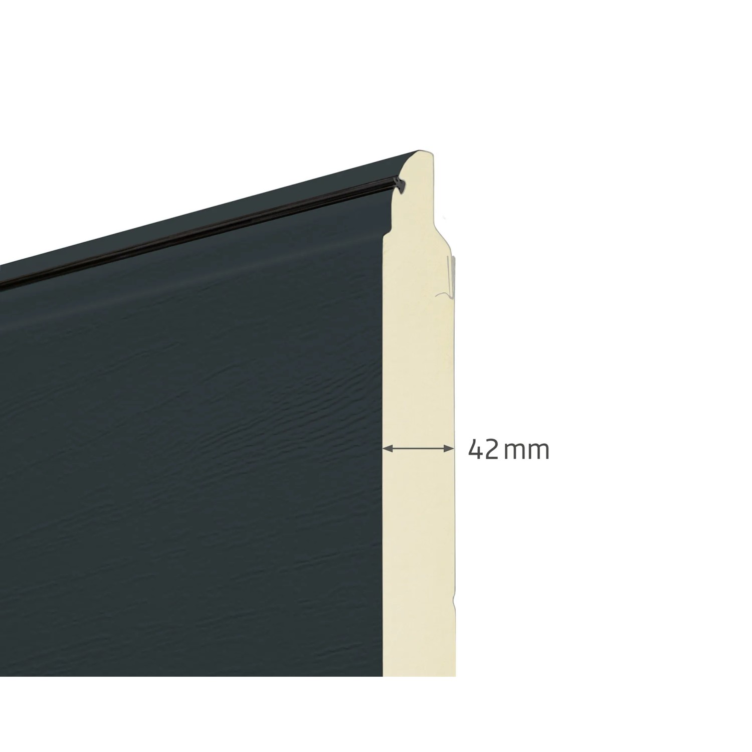 Detailansicht EcoStar Garagen-Sektionaltor, 42 mm stark, Anthrazitgrau.