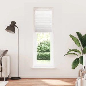 Weißes vidaXL Plissee 60x200 cm aus Polyester am Fenster, bietet Sicht- und Sonnenschutz.