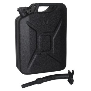 TRUTZHOLM Metallkanister Hammerschlag 20 Liter Mit Ausgießer Und Halter Schwarz