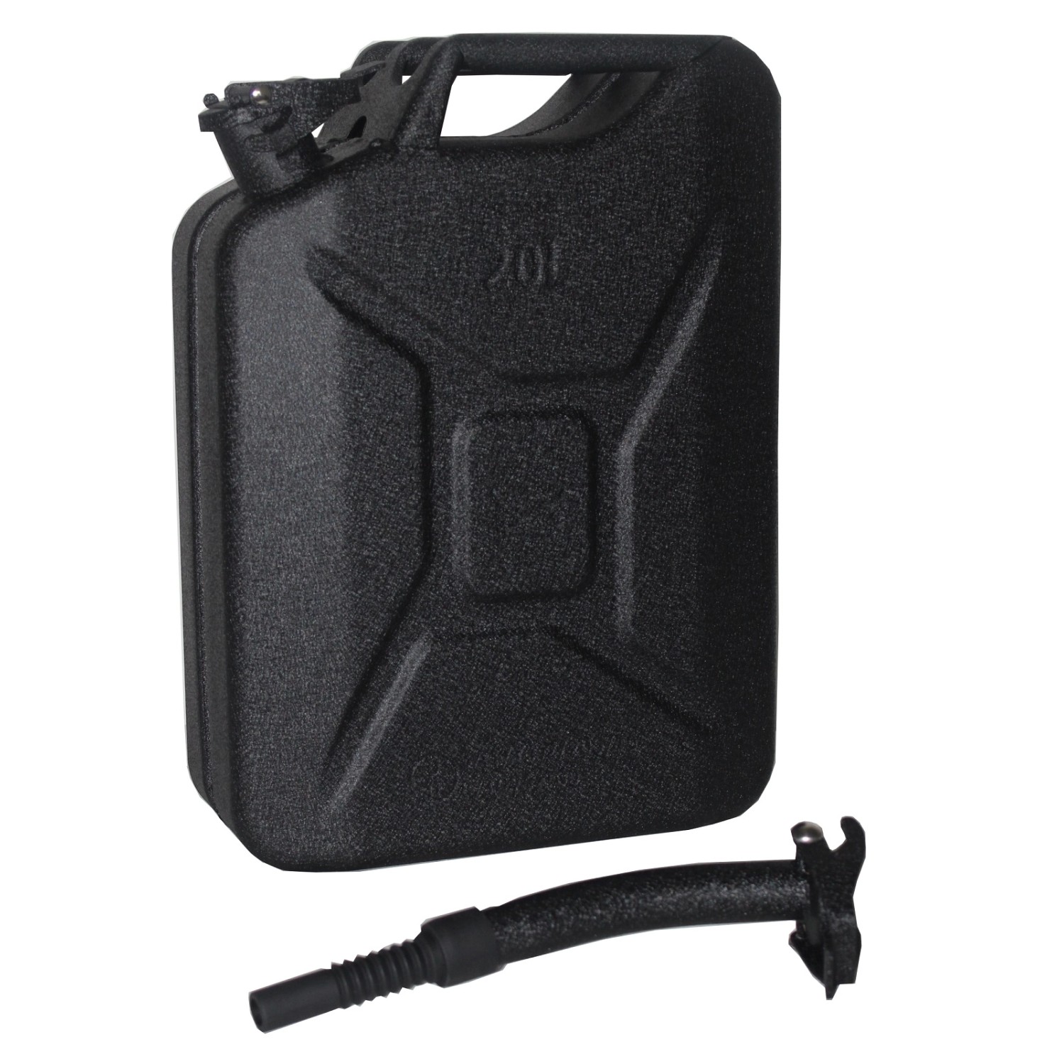 TRUTZHOLM Metallkanister Hammerschlag 20 Liter Mit Ausgießer Und Halter Schwarz