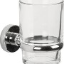 Spirella Zahnputzbecher Atlantic mit Wandhalterung aus Chrom und Glas, spülmaschinengeeignet.