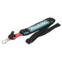 Makita Tragegurt für Akkugeräte, blau/schwarz mit Karabinerhaken.