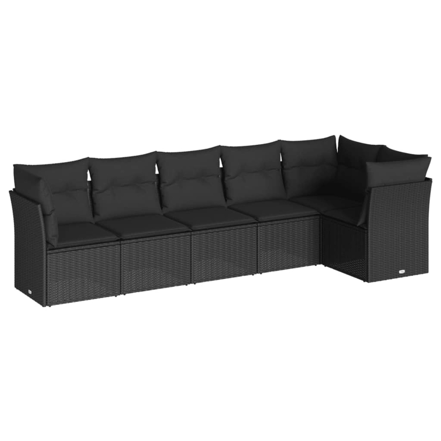 vidaXL 6-tlg Garten-Sofagarnitur mit Kissen Schwarz Poly Rattan Modell 23 günstig online kaufen