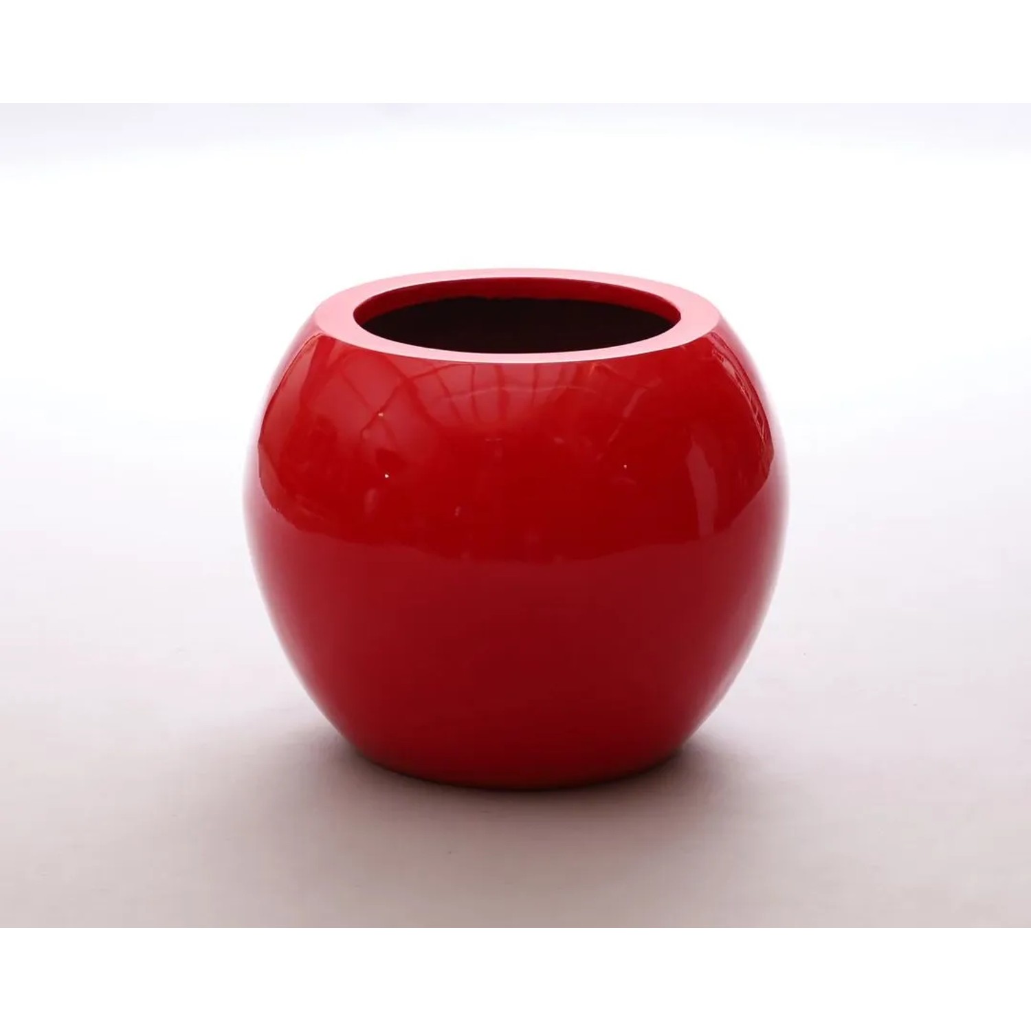 Roter, runder Elegant Einrichten Pflanzkübel Fiberglas Ball, D40xH32cm, Hochglanz.