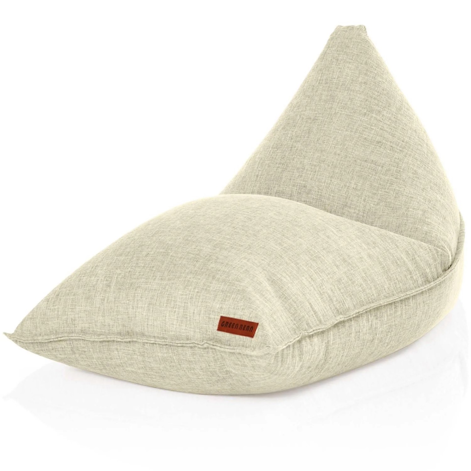 Green Bean Sitzsack Triangle 100 x 150 x 100 cm Waschbarer Bezug mit EPS-Perlen-Füllung Beige