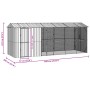 vidaXL Vogelkäfig Anthrazit 645 x 208 x 247 cm Verzinkter Stahl 3325154_9