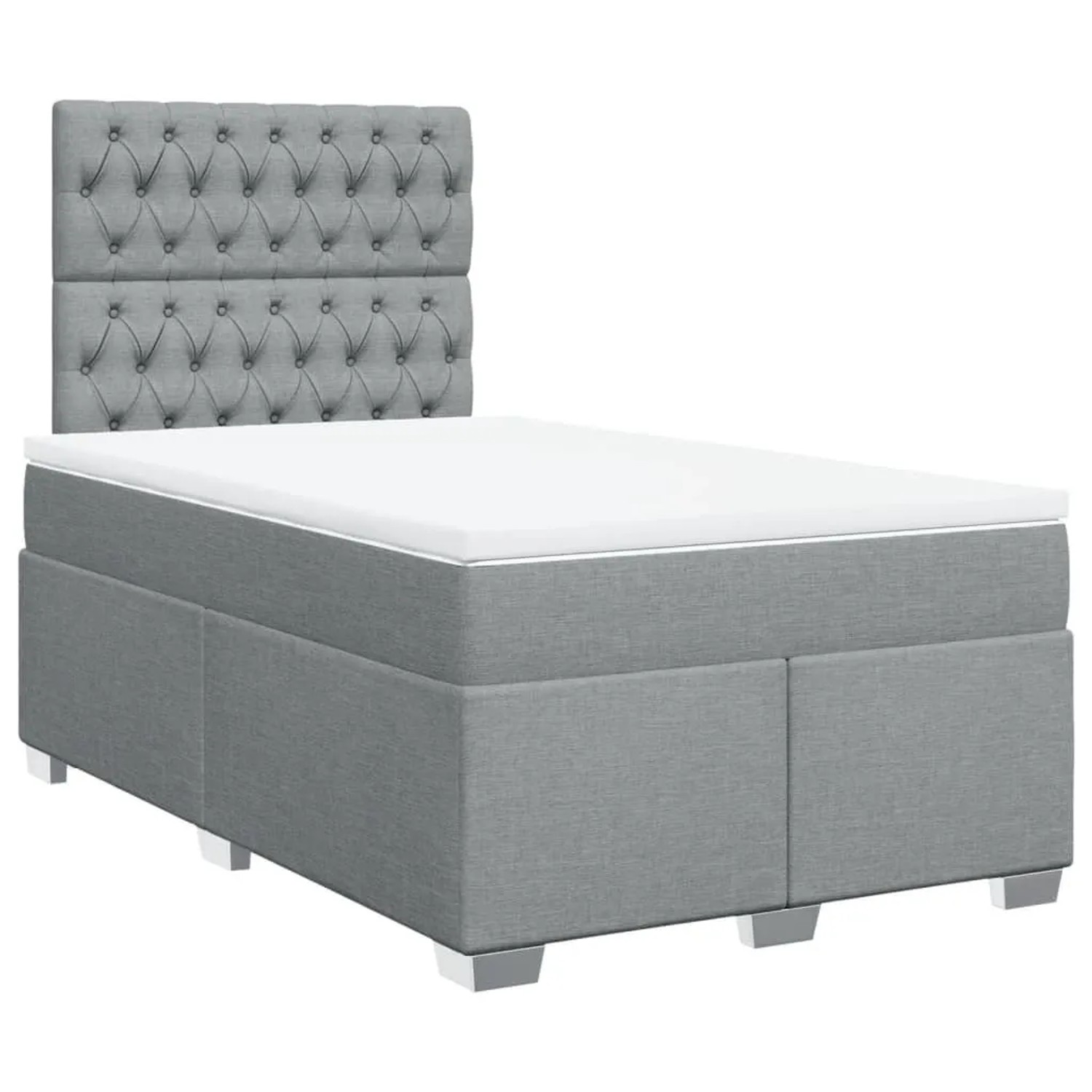 vidaXL Boxspringbett mit Matratze Hellgrau 120x190 cm Stoff 3292734