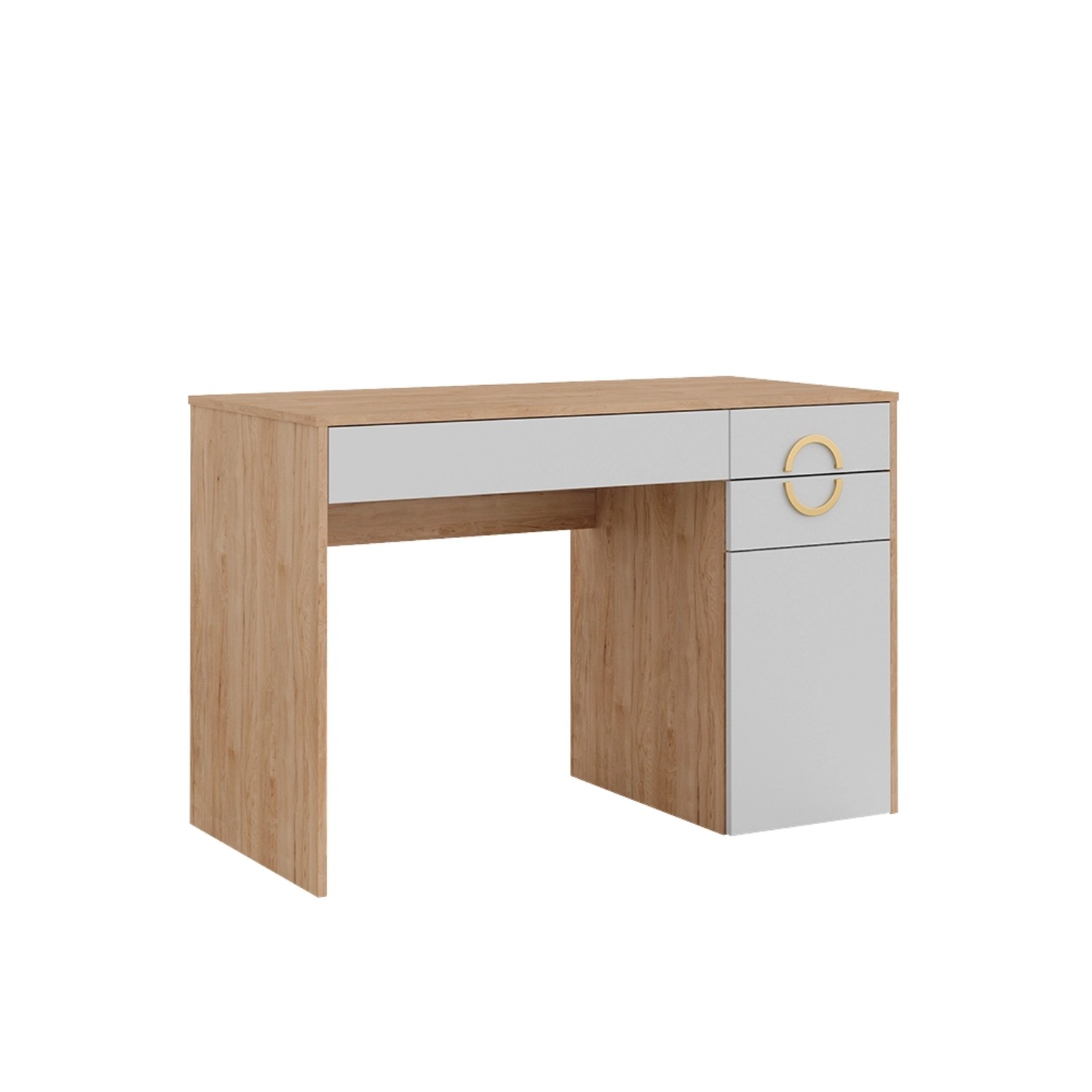 Vicco Schminktisch Adela Natural Rockford Hickory/Weiß 115 cm mit 3 Schubla günstig online kaufen
